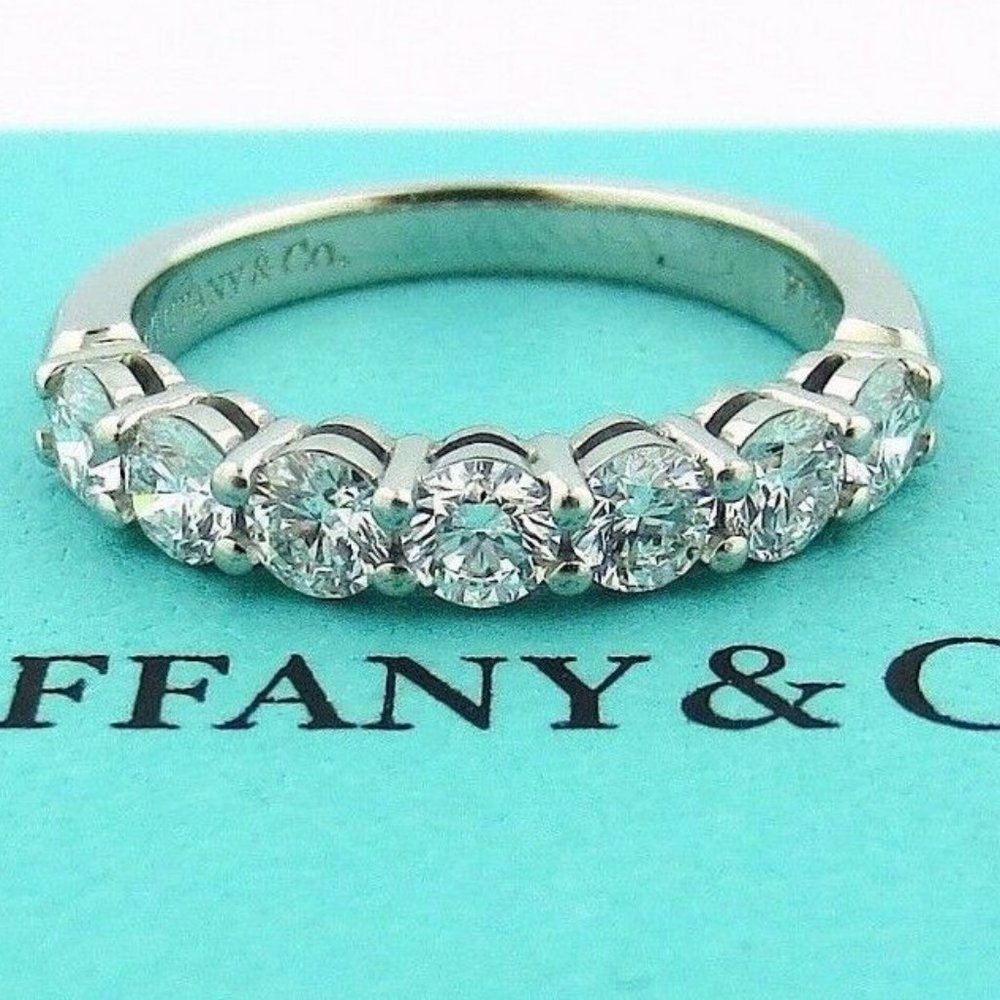 Tiffany Forever Embrace Shared Diamond Eternity Wedding 0.91Ct 3.5mm Ring